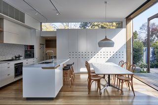 Plenty of white finishes give the interiors a clean, bright look.