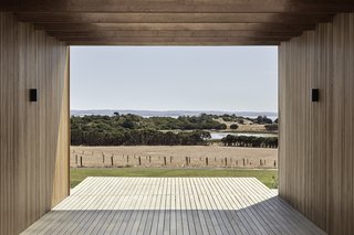 When opened, the sliding glass doors bring in plenty of fresh breezes, which circulates through the hallway and naturally cools the house. 