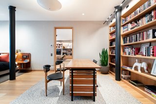 The master bedroom has enough space to accommodate a home office, library, and lounge.