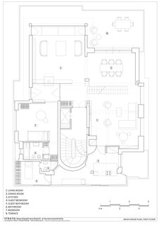 The floor plan of the lower level.
