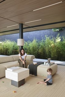 The houses are equipped with rainwater capture and reuse mechanisms, and photovoltaic panels for solar energy.