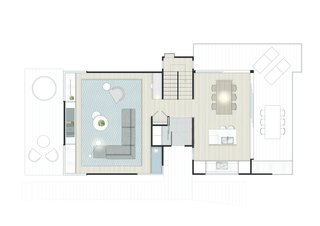 The floor plan of the ground level.