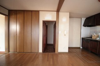 Before: the entrance to the living area on the lower level.