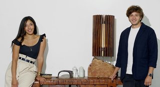Lanette and Ryden Rizzo gravitate towards wood, glass, leather, and alabaster, but one of their favorite materials to work with is brass. 