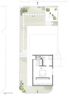 The floor plan of the master suite level.