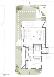The floor plan of the entrance level.