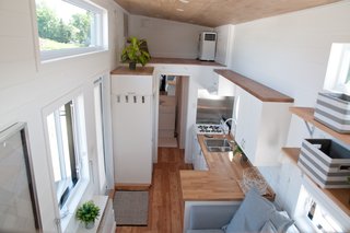 A storage shed has also been incorporated into the design. 