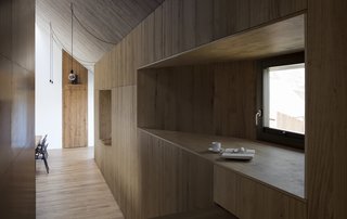 A deep window sill doubles as a table or storage shelf.