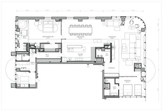 A look at the floor plan drawing of the renovated penthouse.
