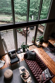 The living and dining area opens out to a spacious raised deck.