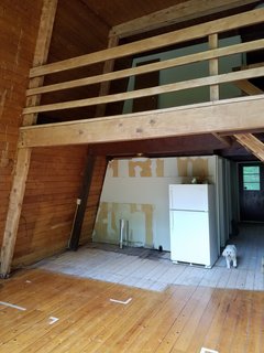 Upon removing the linoleum flooring, they were delighted to find high-quality, hardwood floors underneath. 