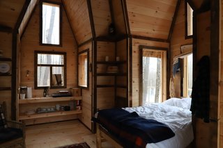 It was built with wood that was salvaged and squirreled away from deconstruction jobs.