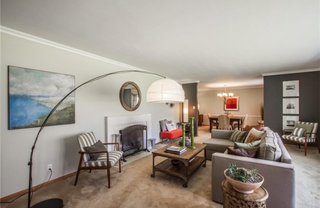 Before: the carpeted living room 