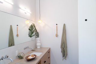 The bathrooms were kept simple and bright.
