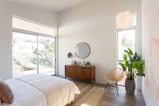 The bedrooms have access to the spacious deck outdoors.