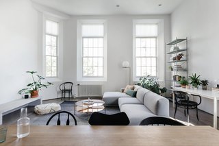 A Muuto couch in the living room.