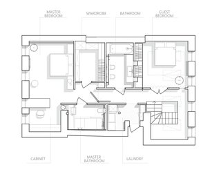 Attic floor plan drawing.