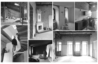 A peek at the architect and designers assessing the original apartment.