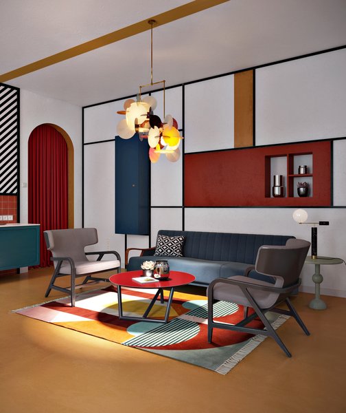 A Cosmorelax Essex sofa sits in the living area, along with Maxalto Fulgens armchairs.