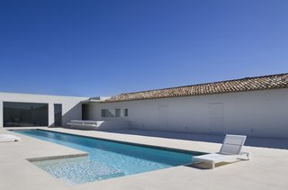 A look at the lap pool and spacious outdoor patio.