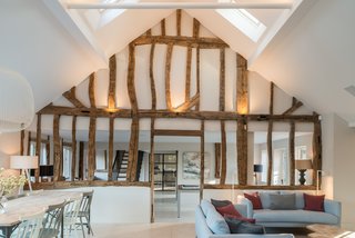 Gresford Architects restored the existing wooden beams.