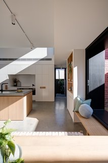  Custom-designed timber handles reinforce the Tetris concept. 