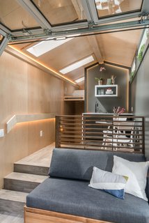 The interior walls and ceiling are clad in three-quarter inch maple plywood.