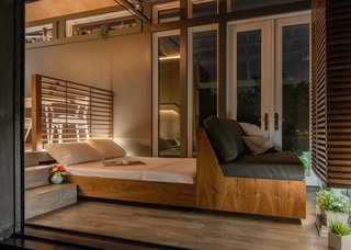 "Lighting design is really important. There is something about valance lighting that creates a feeling of expansiveness. Not only is it beautiful and sexy, but it kind of tricks the mind into a feeling of more space," says Latimer.