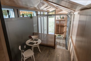 The kitchen table and chairs are from West Elm.