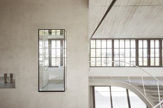 A glass box shower.