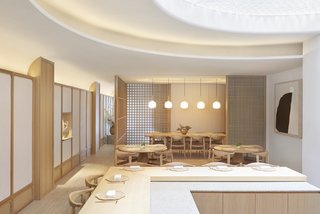  The countertop was imported from Japan and made of Hiba wood from Aomori. 