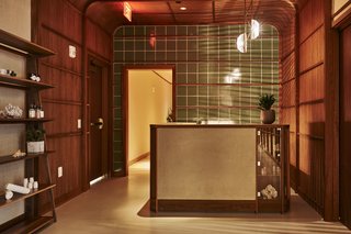 The reception desk at Eaton Wellness.