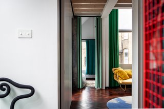 Pops of color add plenty of character to one of the bedrooms.