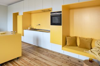 Lookofsky Architecture was unsure if the original wall in what would become the living room could be removed; luckily, it turned out not to be a load-bearing wall. 