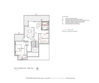 The first floor plan of the Polychrome House.