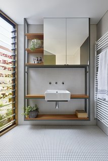 A simple bathroom vanity.