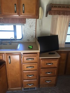 They also replaced the old cabinet hardware.