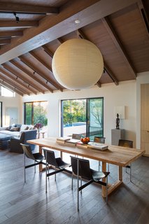 The floors are an Appalachian wire-brushed white oak with a custom stain. 