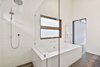 Modern home with Bath Room, Ceramic Tile Floor, Open Shower, Engineered Quartz Counter, Undermount Tub, Ceiling Lighting, Ceramic Tile Wall, and Subway Tile Wall. Bath Photo 20 of Portola Valley