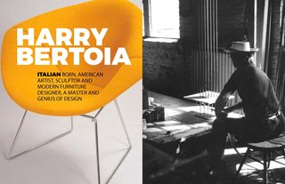 Left: Diamond chair in yellow with cover, Right: Harry in his studio