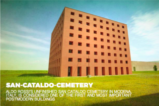 The unfinished San Cataldo Cemetery, Italy, 1971 