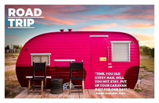 Road Trip - Photo 1 of 6 - Trailers from another era have a new life and are permanently off road at Hotel El Cosmico in Marfa/ Texas. This picture first appeared in Hotels we Love at the Dwell website.
