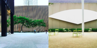 Left: The Mies forecourt with an amazing tree, Right: Ellsworth Kelly at The Chicago Institute of Art, a must see!