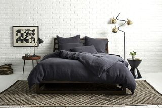 Coal on Coal shows the depth of color in our newest Linen hue; Source: Nicole LaMotte/Parachute
