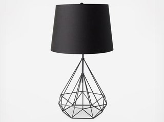 A geometric lamp adds flair to any room; Source: Zola 