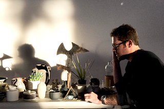 Portrait of a stylist. Scott Horne, on set with his collection of props, offers brilliant inspo and ideas; Source: Nicole LaMotte/Parachute