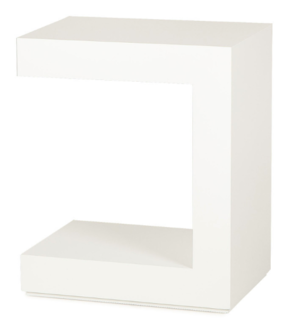 White lacquer side table