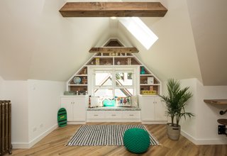 The skylight illuminates the nook for reading and lounging.