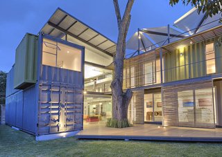 Casa Incubos' eight used containers were sourced at the country’s busy Caribbean port of Puntarenas, then stacked together to form a two-story home and office. "Designing with containers amplifies what I really like," says Trejos. "In terms of versatility, good taste, and modern architecture, this is how I love to design."