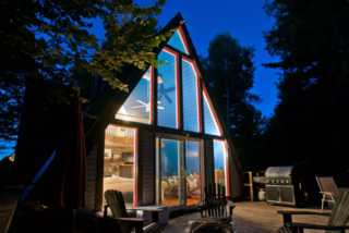 A cozy pet friendly A-frame nestled in the Jay Range with views of Whiteface Mountain, this home features a living room, fireplace, loft bedroom, and fully equipped kitchen. With endless activities to choose from, it's located just 10 minutes from Whiteface Mountain and 20 minutes from Lake Placid.